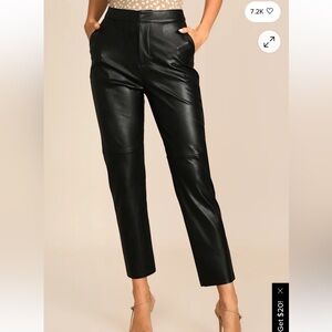 NWT Black Faux Leather Straight Leg Pants